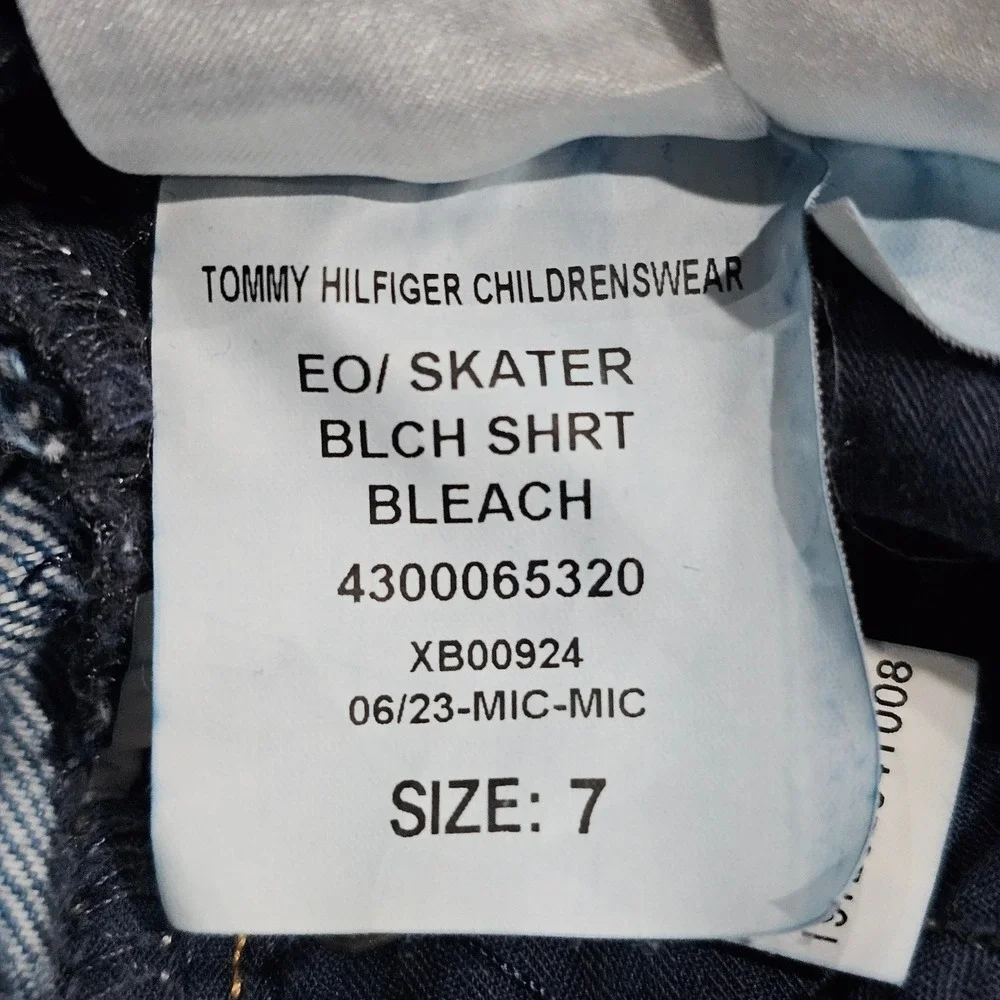 Tommy Hilfiger Boys Size 7 Blue Denim Shorts Classic Five Pocket Style